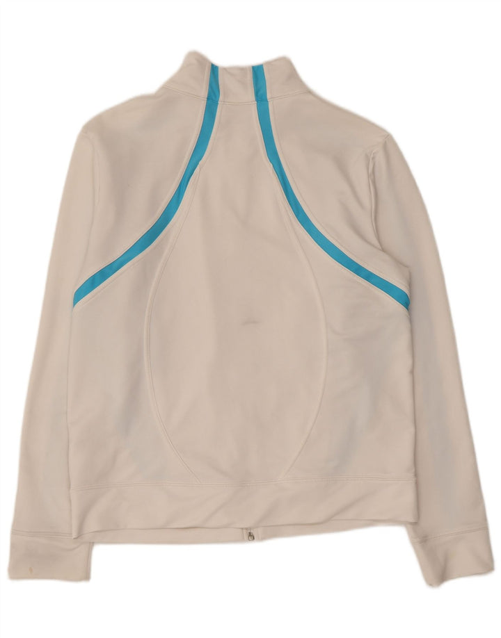 Женская верхняя куртка для сухого спортивного костюма NIKE, размер США 12/14, большой белый цвет с цветными блоками