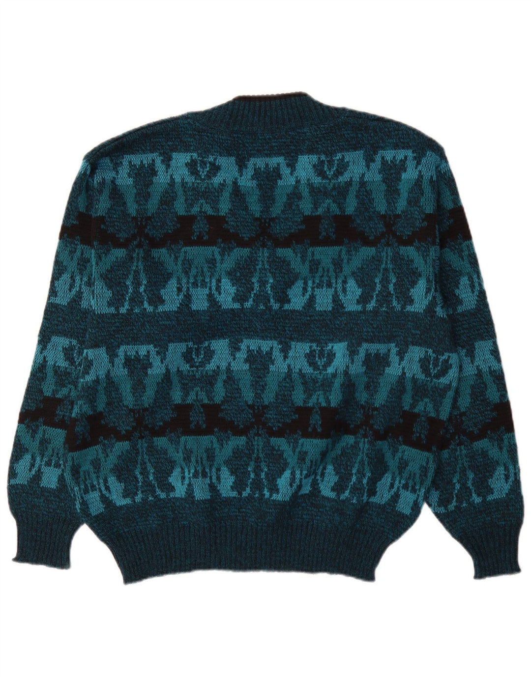 Винтажный мужской джемпер с v-образным вырезом IT 50, средний синий Fair Isle