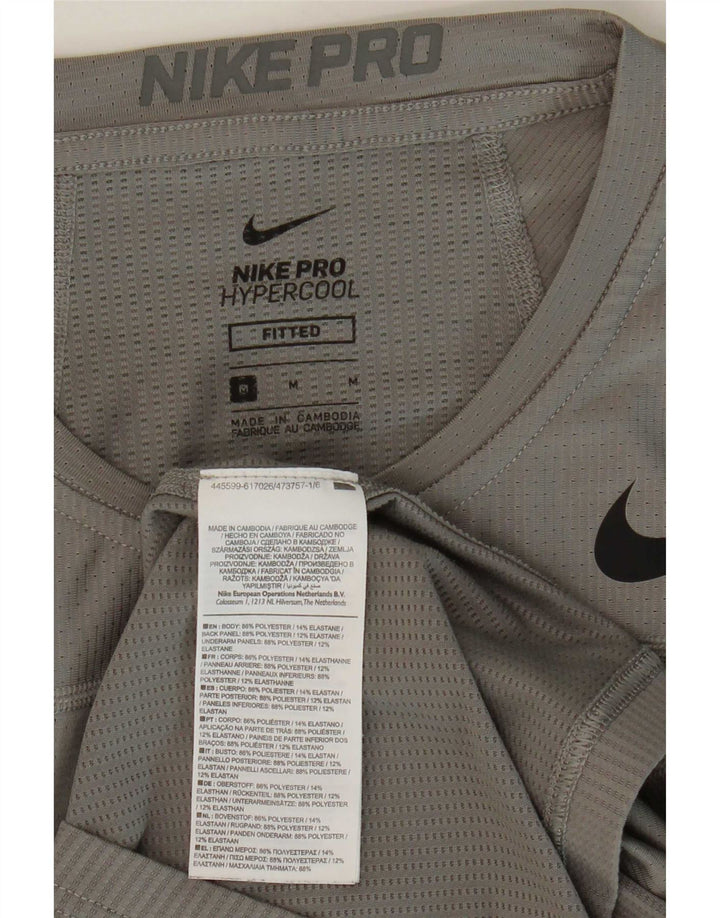 Мужская приталенная футболка Nike из полиэстера среднего серого цвета