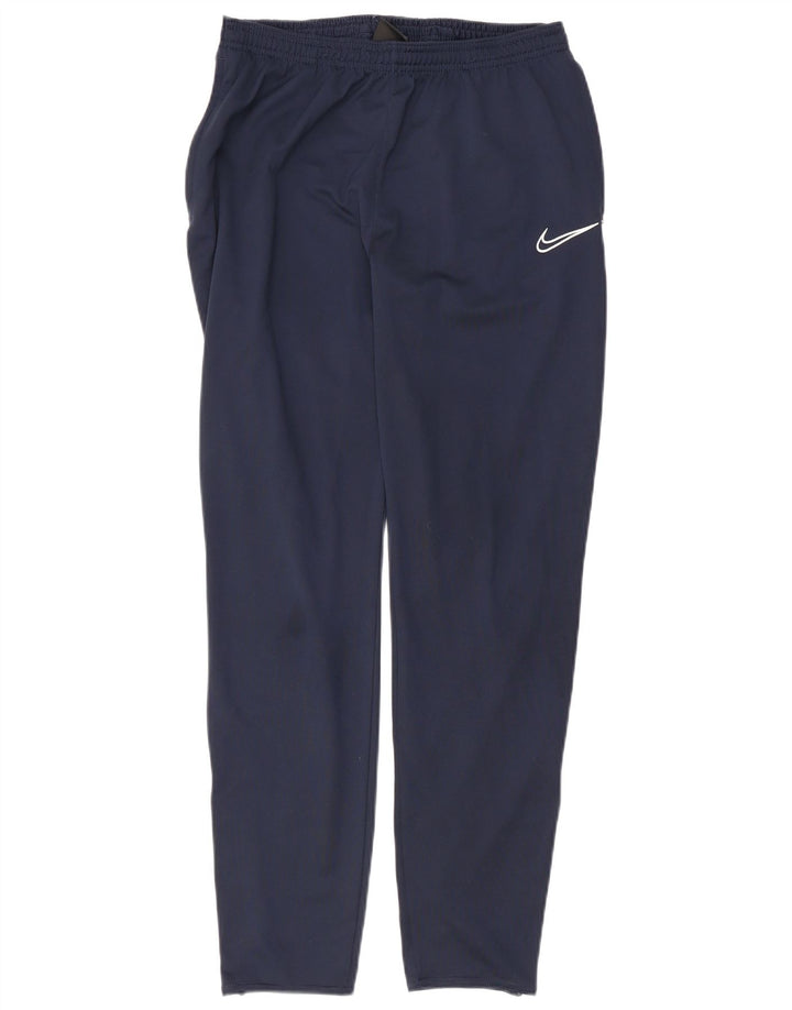 Мужские спортивные брюки NIKE Dri Fit среднего размера, темно-синие, с цветными блоками