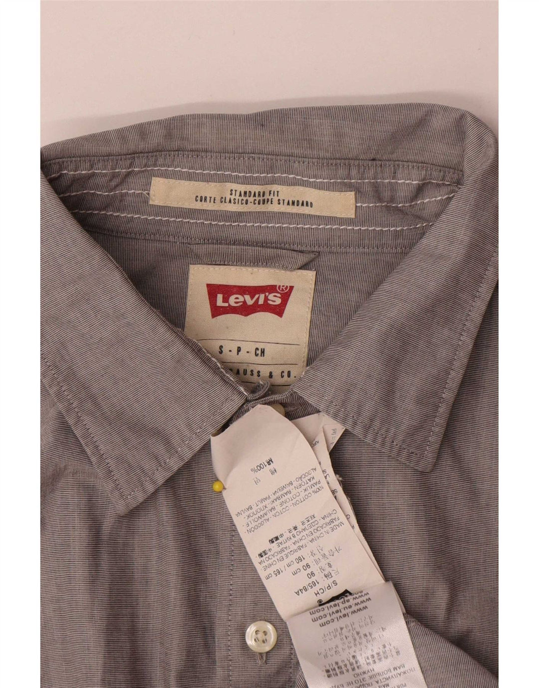 Мужская рубашка стандартного кроя Levi's, маленькая серая, хлопок