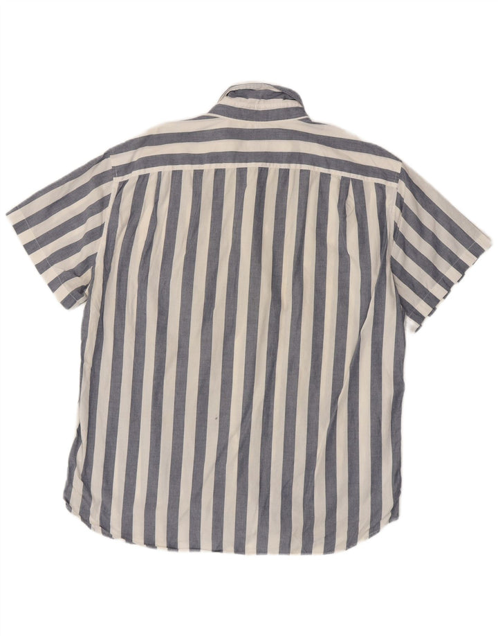 Мужская тонкая рубашка J. CREW с коротким рукавом XL, хлопковая синяя полоска