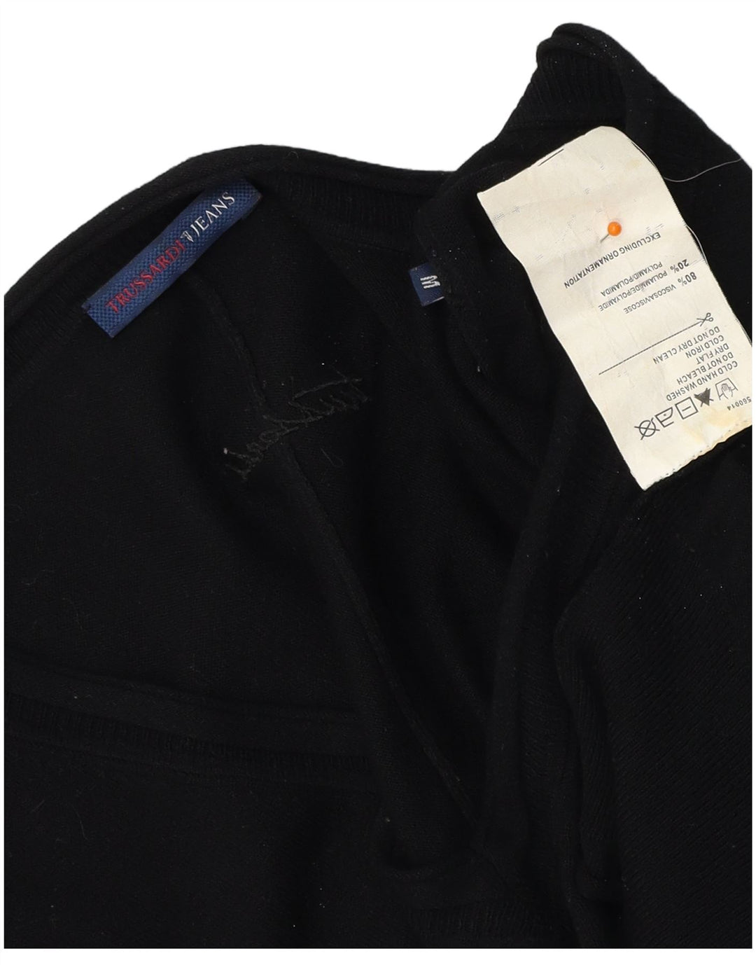 Женский джемпер-пончо TRUSSARDI JEANS UK 14, средний, черный, вискоза