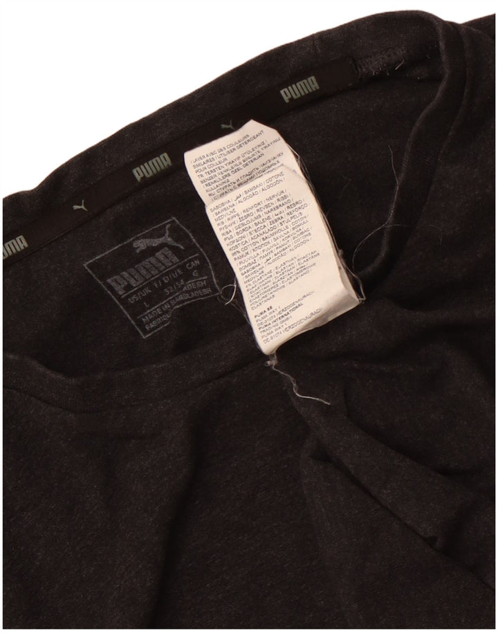 Мужская футболка с рисунком Puma, большой серый хлопок