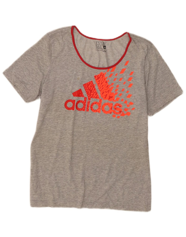 Футболка Adidas Girls Climalite с рисунком, 13-14 лет, серая