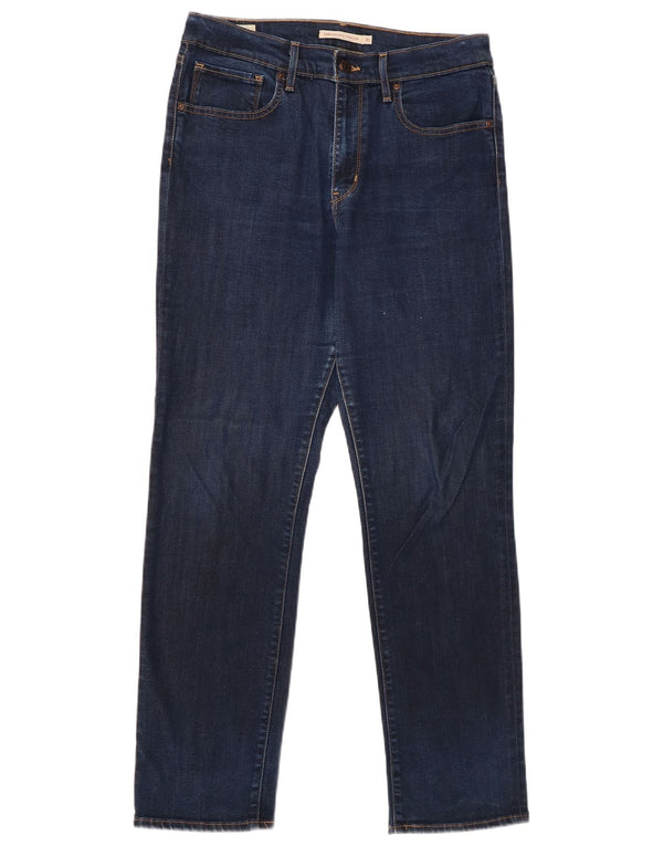 Levi's Womens 724 High Rise Straight Jeans W31 L30 Navy Blue Lyocell