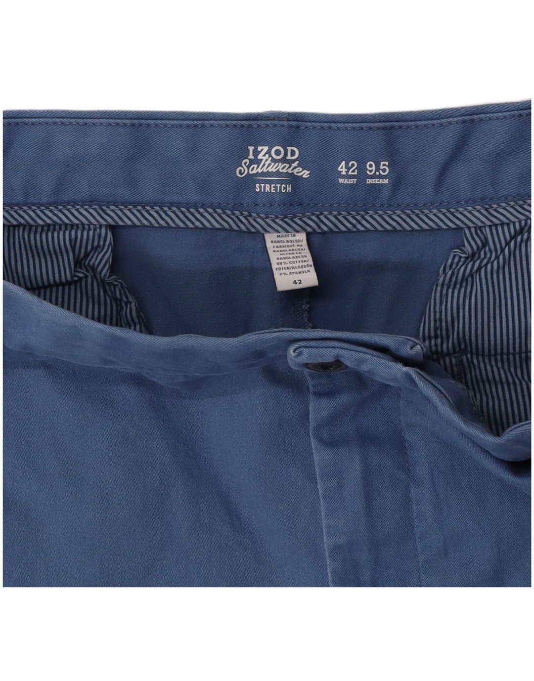 IZOD Мужские шорты чинос стрейч W42 2XL синие, хлопок