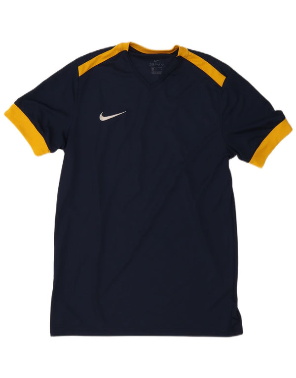 Мужская футболка Nike Dri Fit, большой темно-синий цветной блок