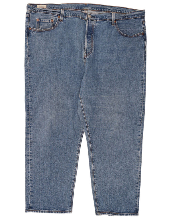 Женские прямые укороченные джинсы Levi's 501, США 22, 4XL, W44, L26, синий хлопок