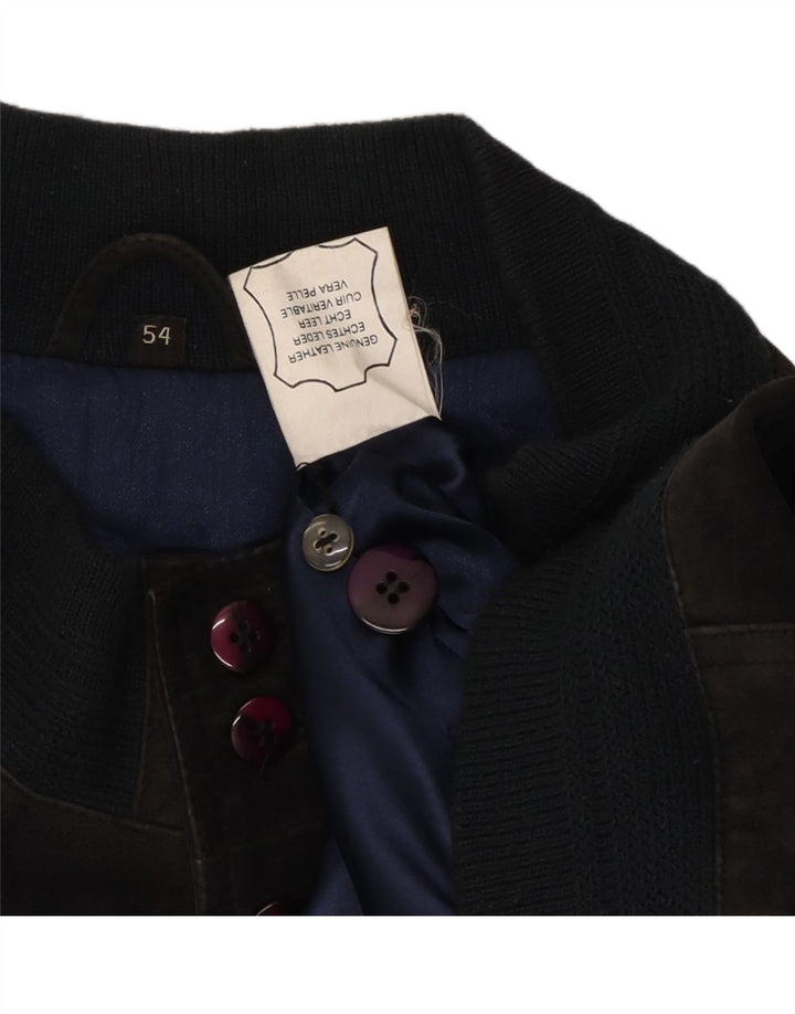 Мужской замшевый бомбер VINTAGE IT 54 2XL, черный кожаный