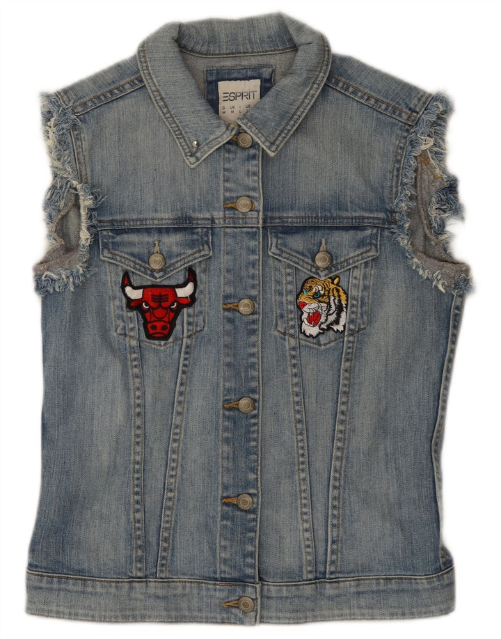 Женский джинсовый жилет ESPRIT Chicago Bulls с рисунком UK 12, средний синий хлопок