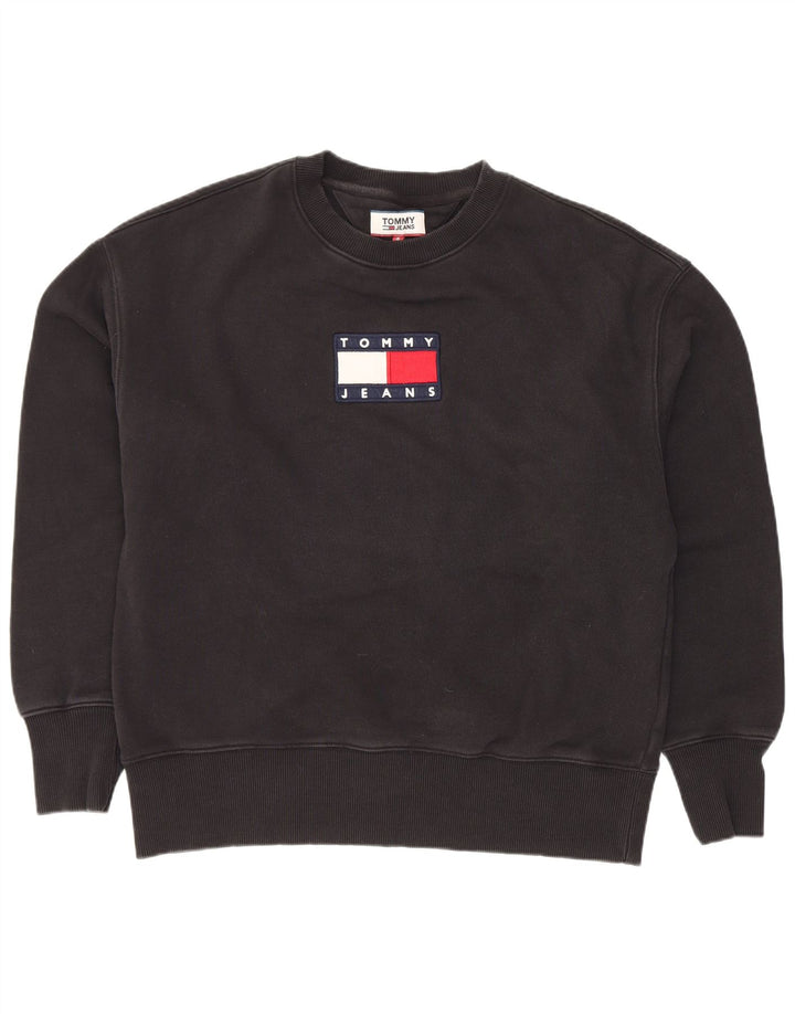 Мужской свитшот с рисунком Tommy Hilfiger, маленький черный хлопковый джемпер