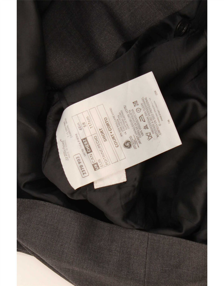 Мужской двубортный пиджак Marks & Spencer UK 46 XL, новый шерстяной серый цвет