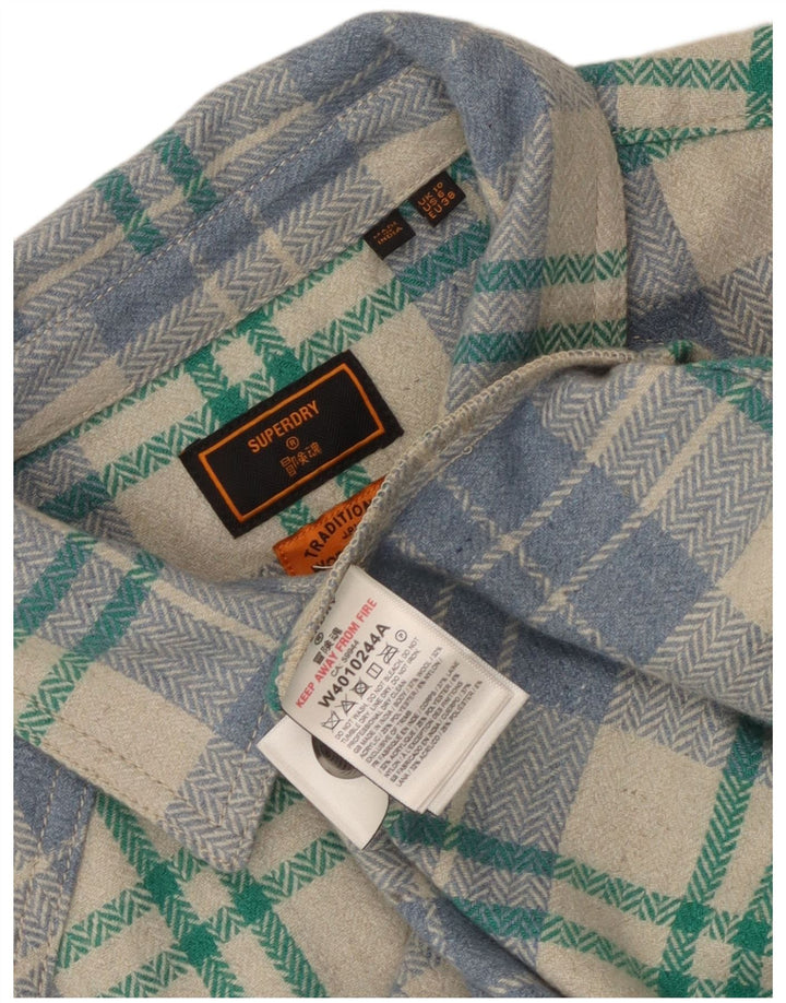 Женская фланелевая рубашка оверсайз Superdry UK 10, маленькая разноцветная клетка
