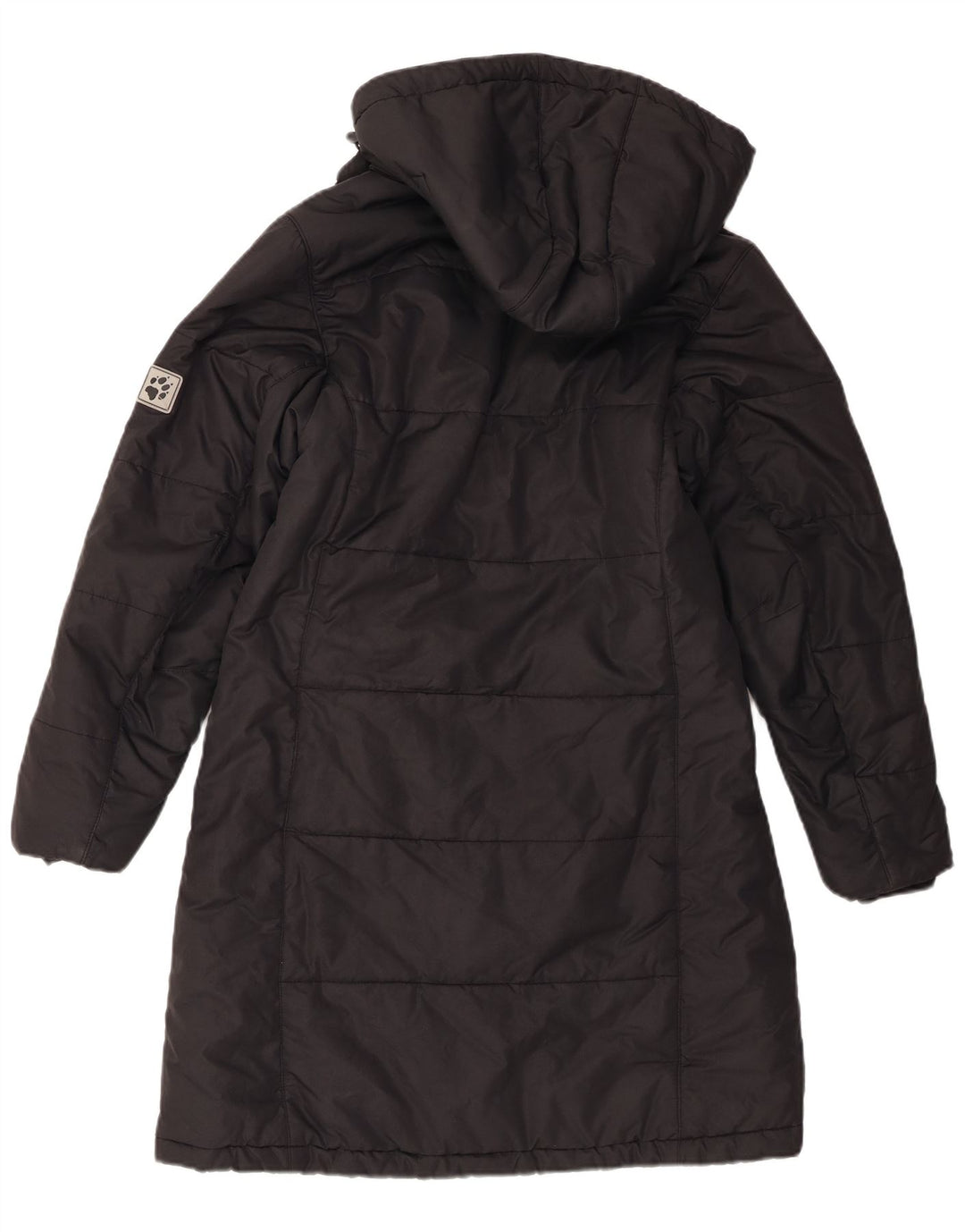 Женское стеганое пальто с капюшоном Jack Wolfskin UK 10, маленький черный полиэстер