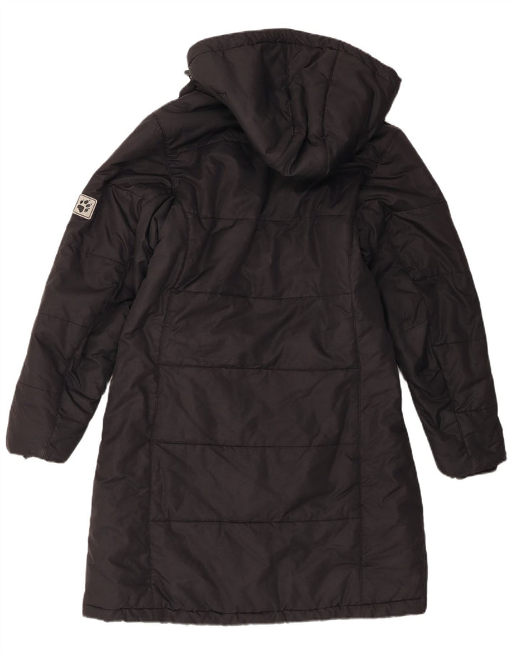 Женское стеганое пальто с капюшоном Jack Wolfskin UK 10, маленький черный полиэстер