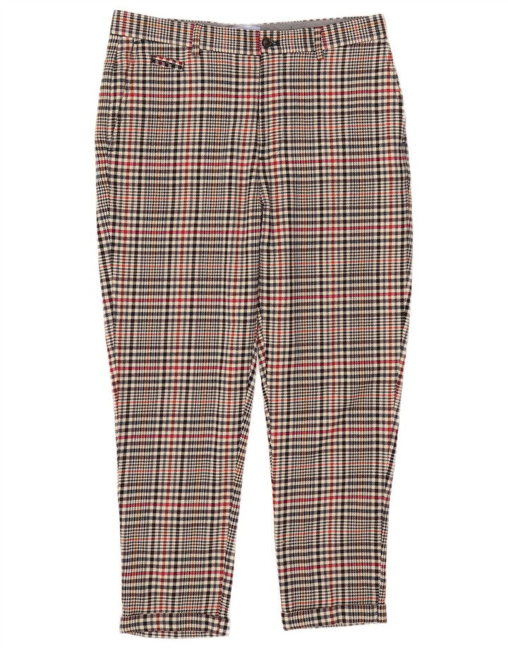 Мужские укороченные брюки Zara EU 40 Medium W31 L25, полиэстер в бежевую клетку