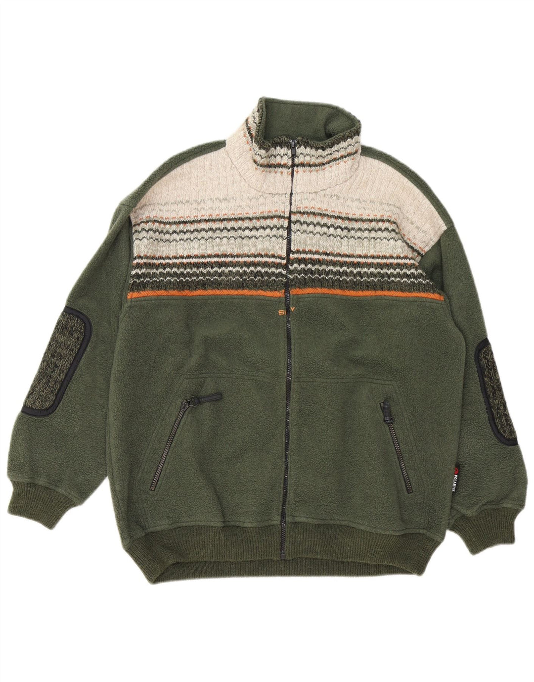 Мужская флисовая куртка Silvy UK 40, большой зеленый полиэстер с цветными блоками