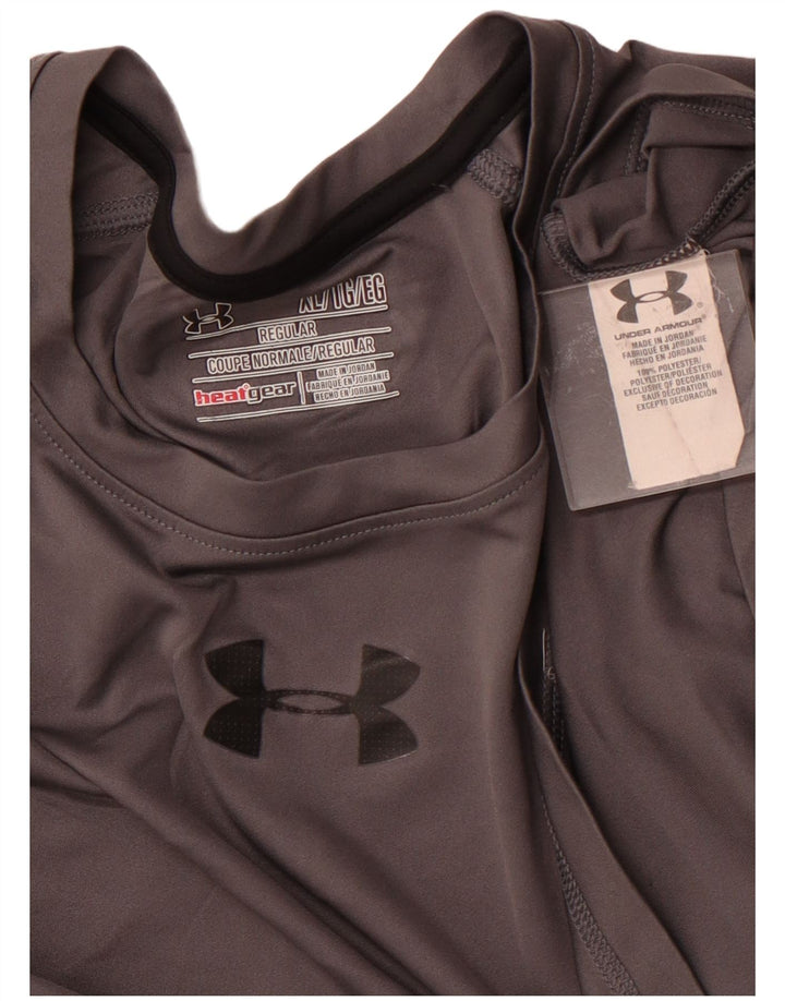Мужская футболка Under Armour Heat Gear, верх XL, серая, полиэстер с цветными блоками