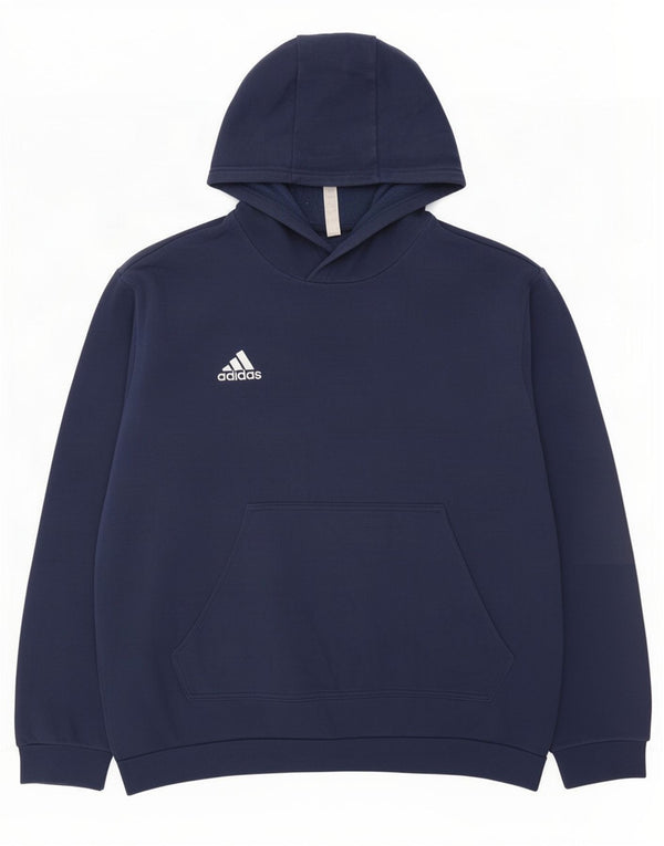 Мужской джемпер с капюшоном Adidas, большой темно-синий, хлопок