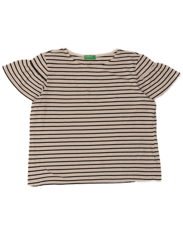 Женская футболка с коротким рукавом Benetton Top UK 16, большая белая полоска