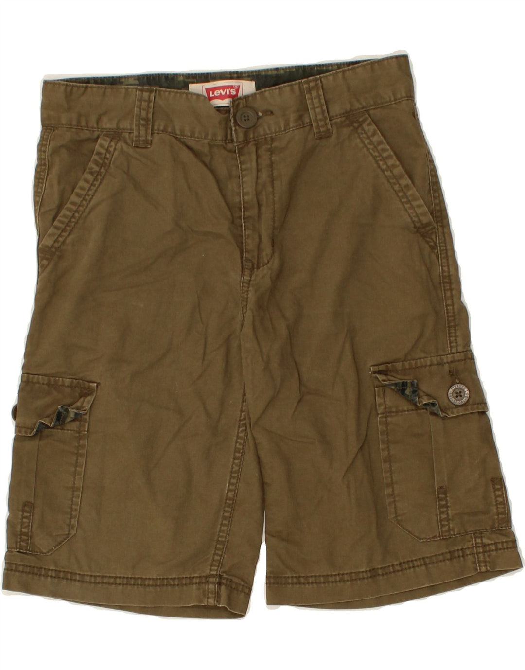 LEVI'S Boys Cargo Shorts 9-10 Years W26 Khaki Cotton Vintage Levi's and Second-Hand Levi's from Messina Hembry 