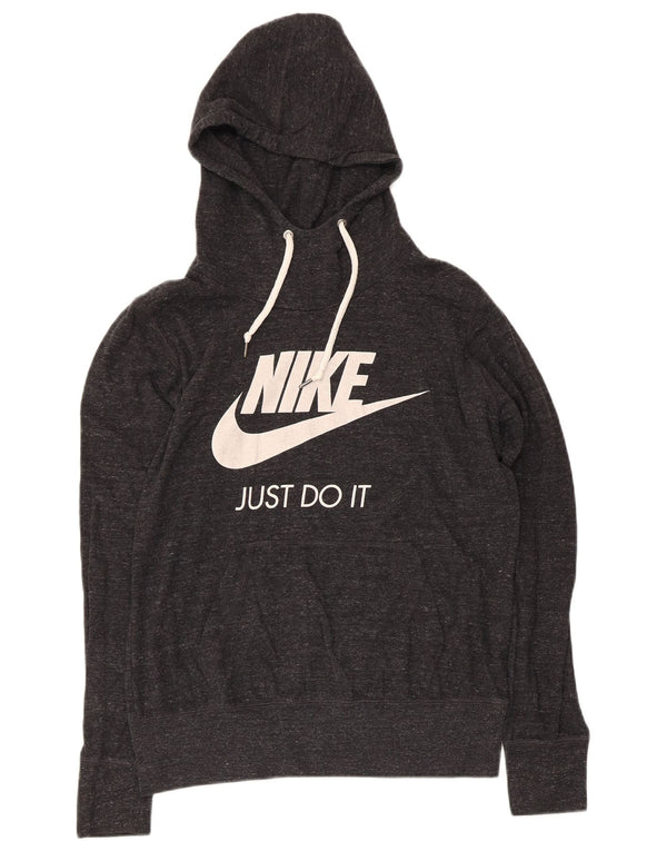 Женский джемпер с капюшоном Nike UK 16, большой серый полиэстер с крапинками