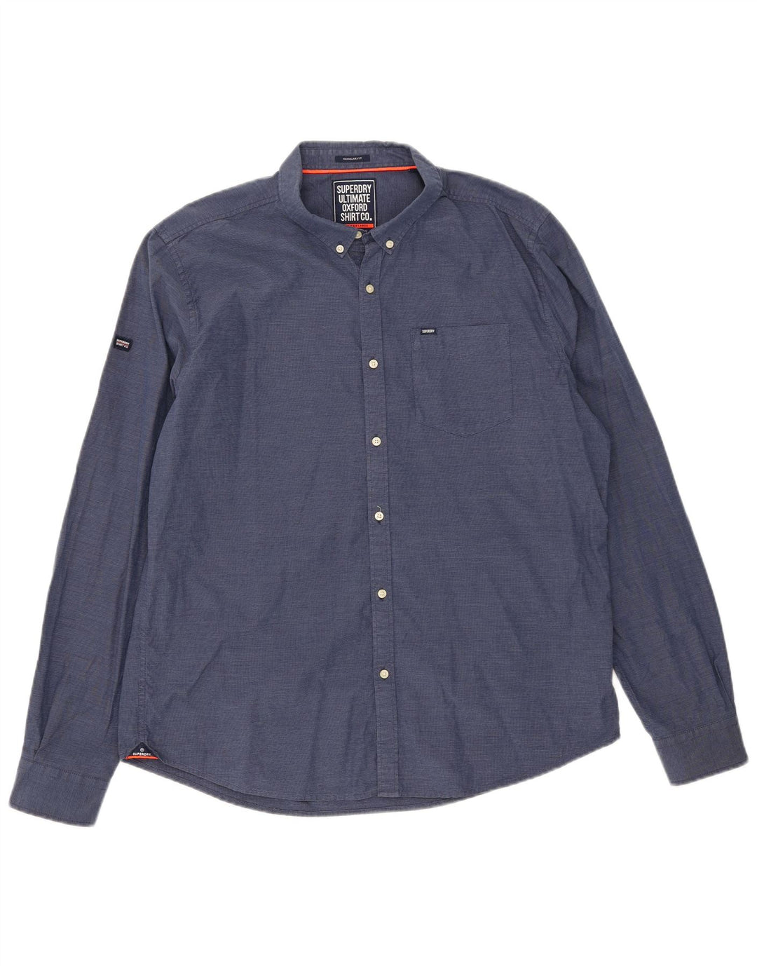 Мужская рубашка обычного кроя Superdry XL, синяя, хлопок