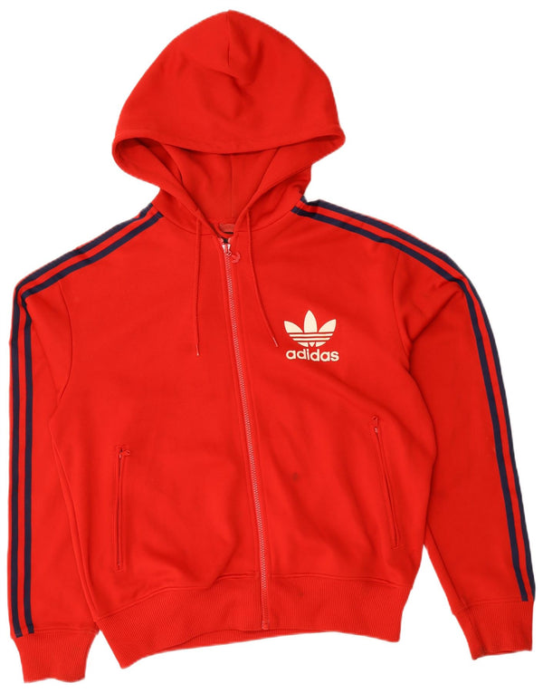Мужской свитер с капюшоном на молнии Adidas, большой красный полиэстер