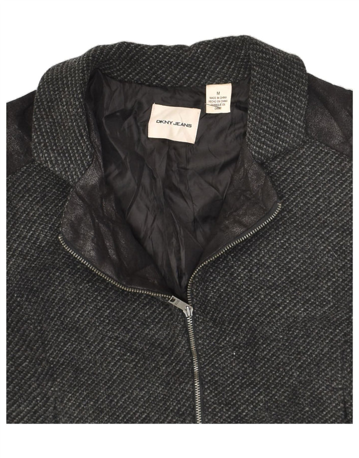 DKNY Womens Bomber Jacket UK 12 Medium Grey Polyester Vintage Dkny and Second-Hand Dkny from Messina Hembry 