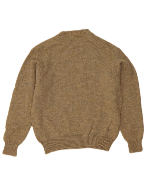 Женский джемпер с круглым вырезом Benetton UK 14, средний хаки, шерсть