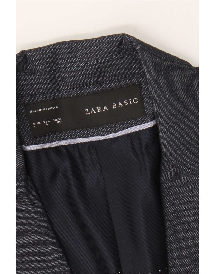 Женский пиджак на 1 пуговице Zara UK 14, большой темно-синий