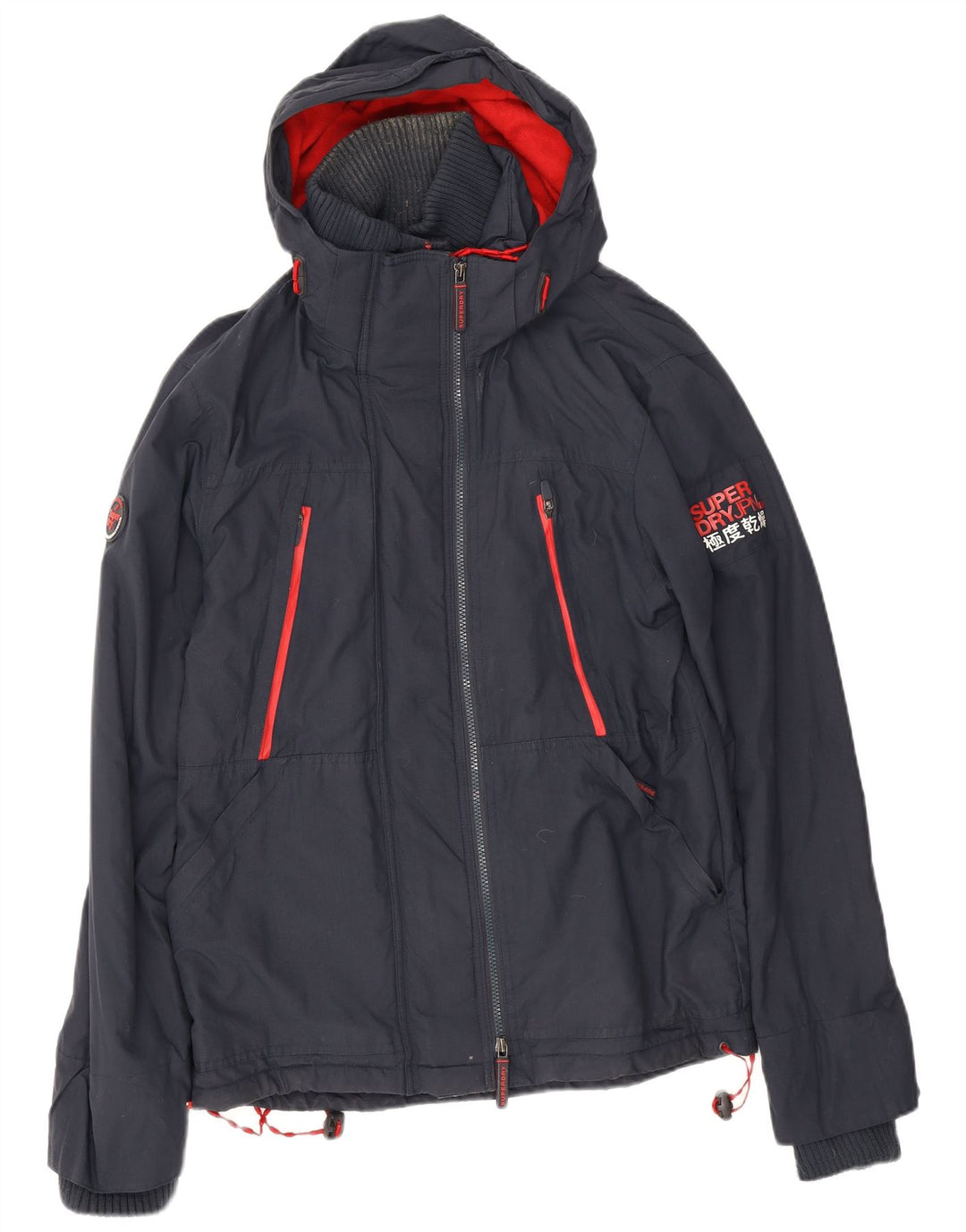 Мужская ветровка Superdry с капюшоном UK 40, большой темно-синий полиэстер