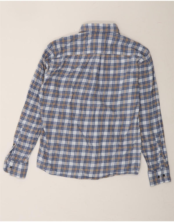 PETER MILLAR Mens Flannel Shirt Medium Blue Check Cotton
