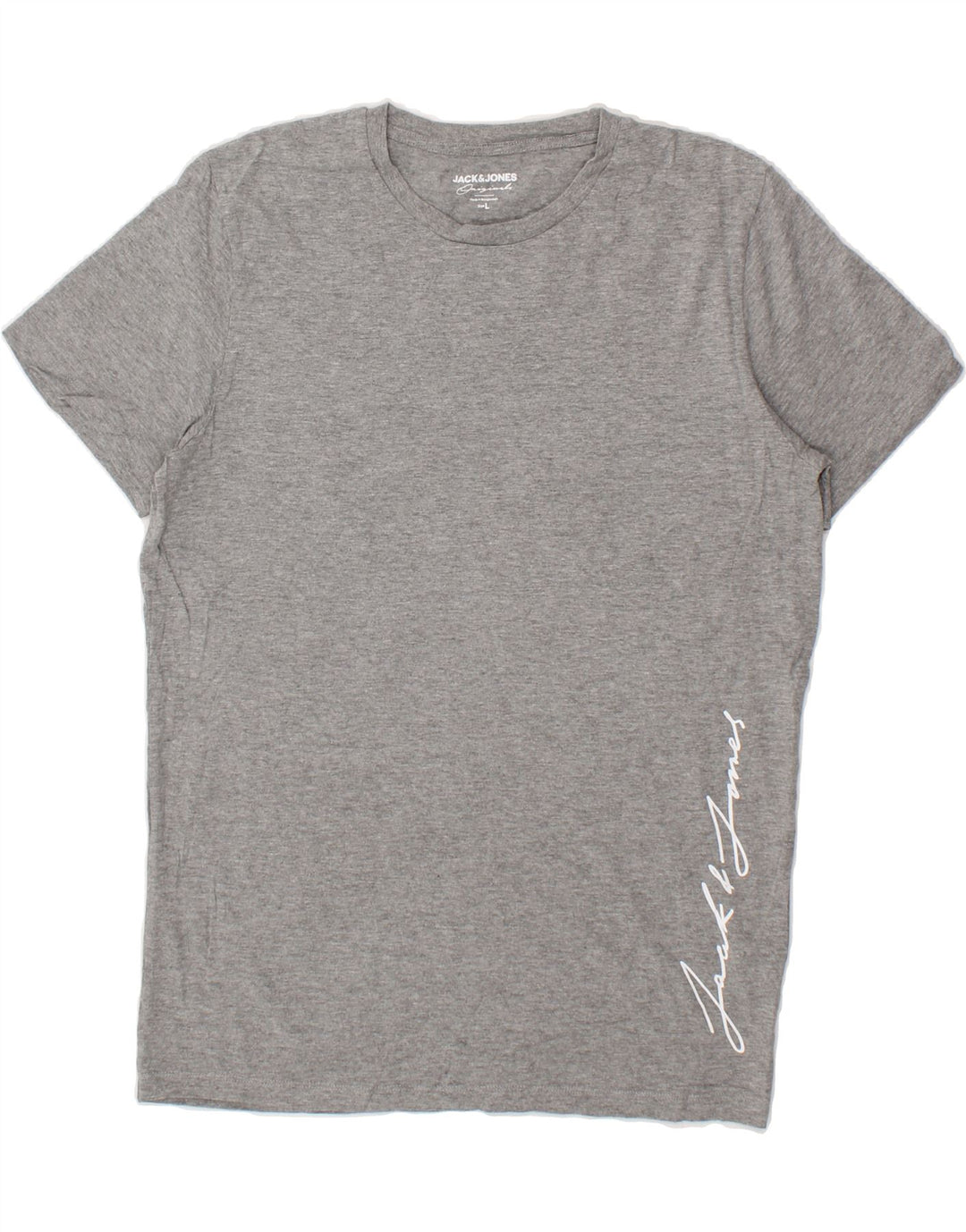 JACK & JONES Mens Graphic T-Shirt Top Large Grey Cotton Vintage Jack & Jones and Second-Hand Jack & Jones from Messina Hembry 