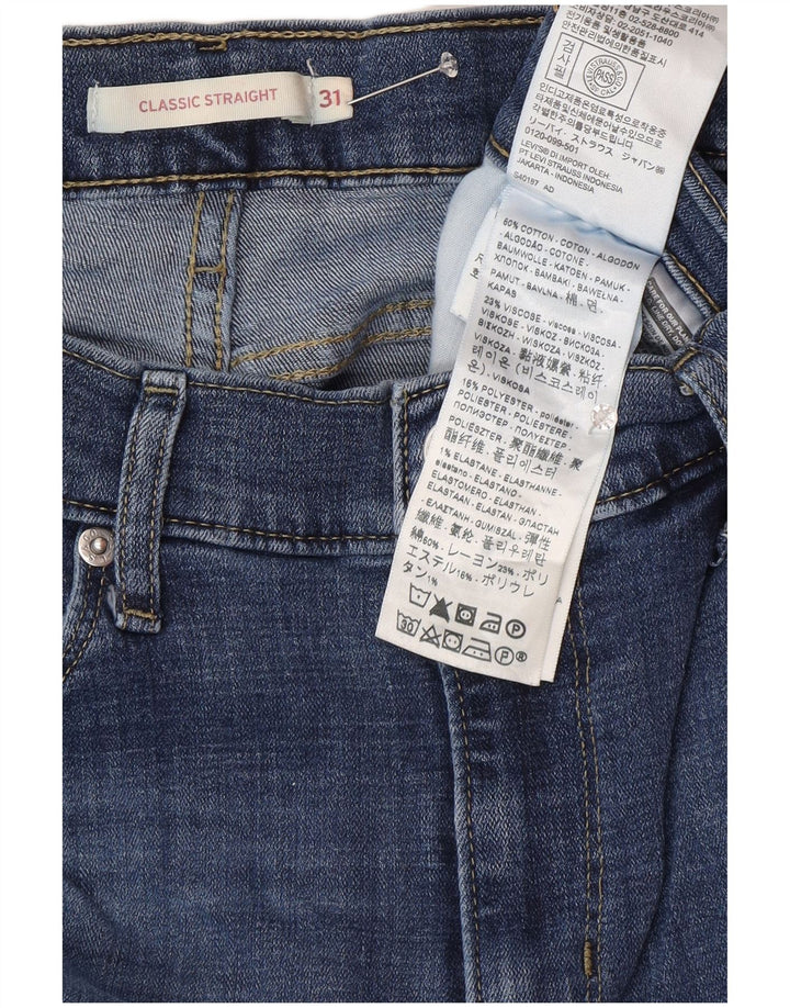 Женские классические прямые джинсы Levi's W31 L32 синие, хлопок