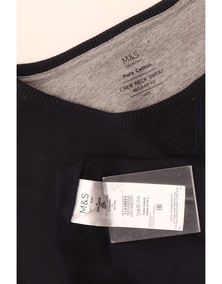 Мужской свитшот Marks & Spencer стандартного кроя 3XL, темно-синий, хлопок