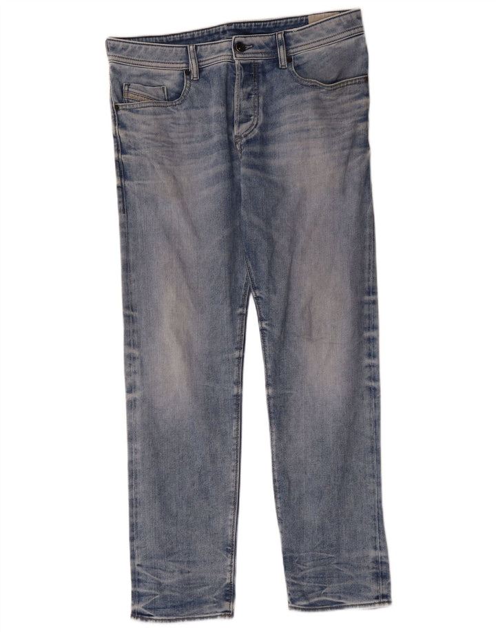 Мужские прямые джинсы Diesel W34 L30 синие, хлопок