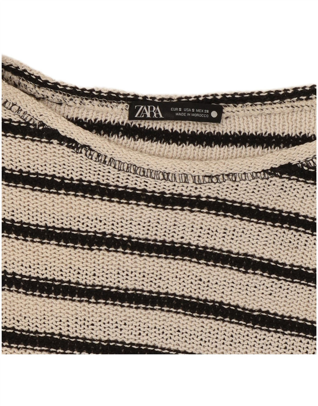 Женский укороченный топ оверсайз Zara UK 10, маленький белый в полоску
