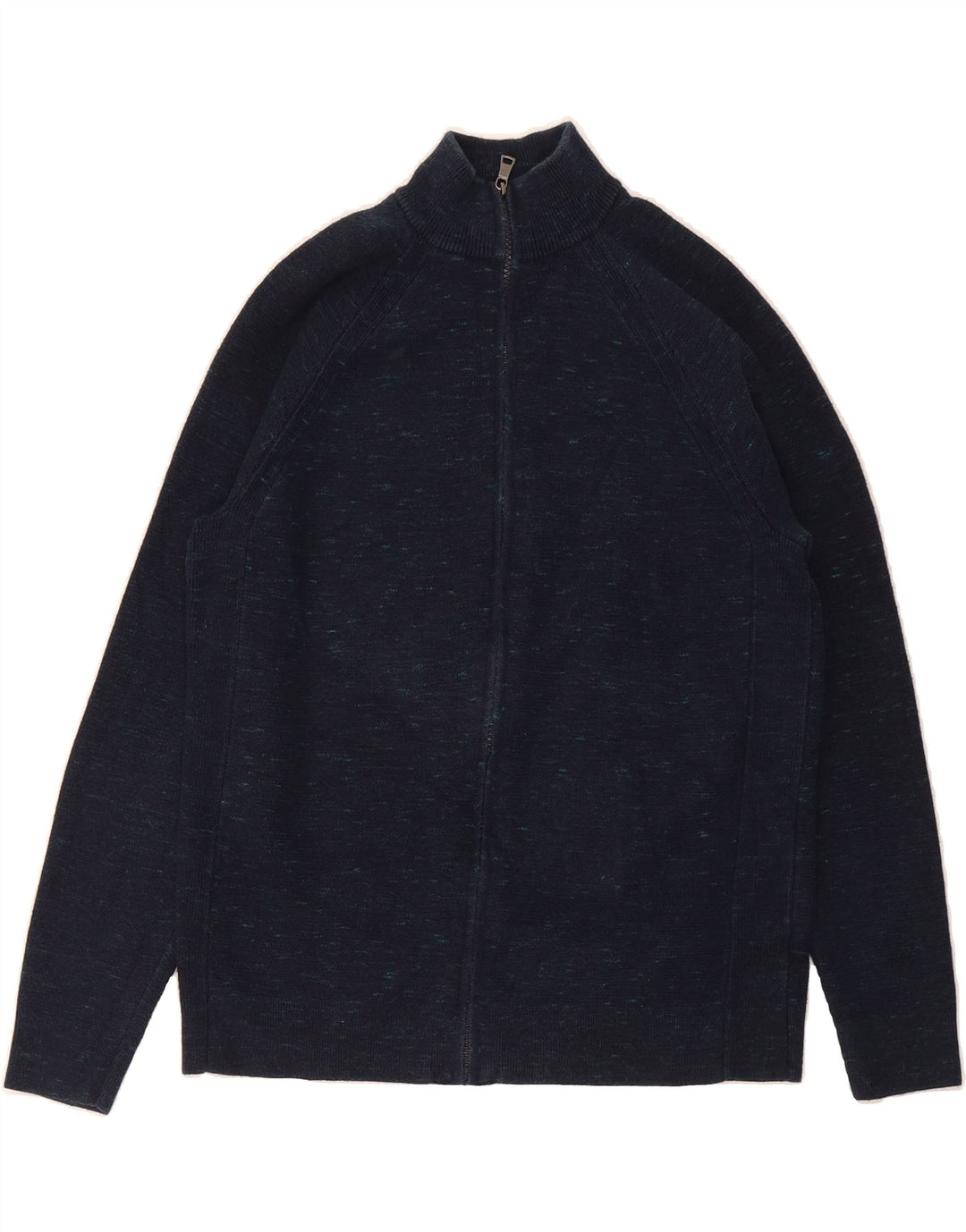 MARKS & SPENCER Womens Cardigan Sweater UK 14 Medium Navy Blue Flecked Vintage Marks & Spencer and Second-Hand Marks & Spencer from Messina Hembry 