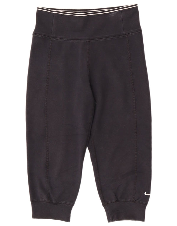 Женские спортивные брюки-капри Nike Dri Fit, брюки для бега, Великобритания, размер 4/6 XS, черный хлопок