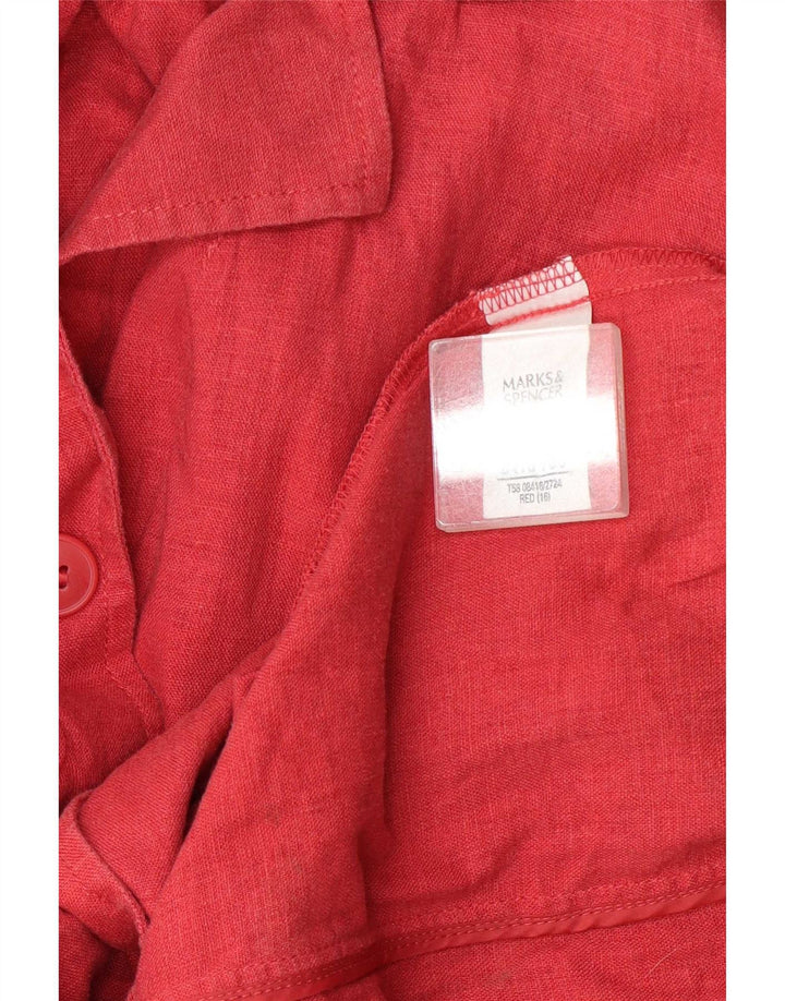 Женский пиджак Marks & Spencer на 3 пуговицах, Великобритания, 16, большой красный льняной пиджак
