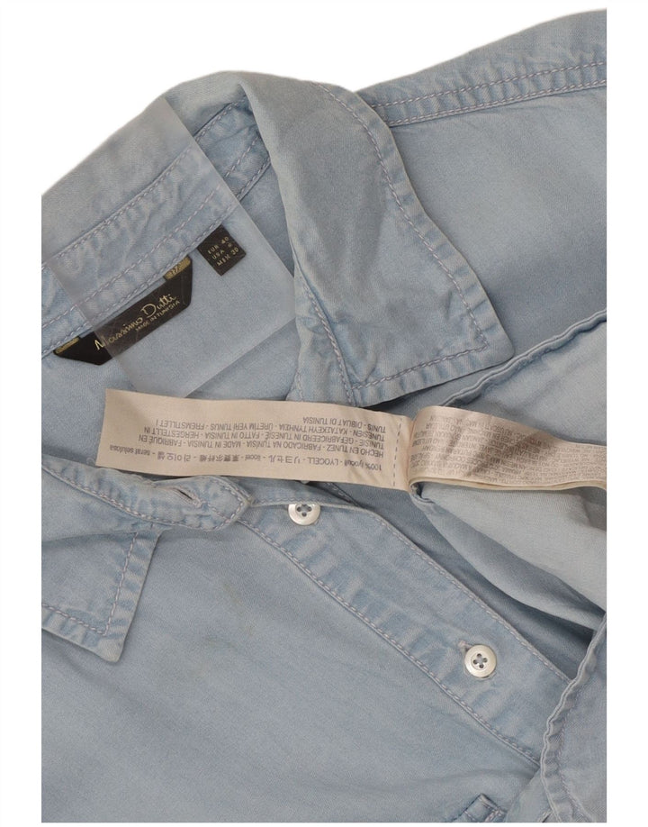Massimo Dutti Женское платье-рубашка с длинным рукавом EU 40, средний синий лиоцелл
