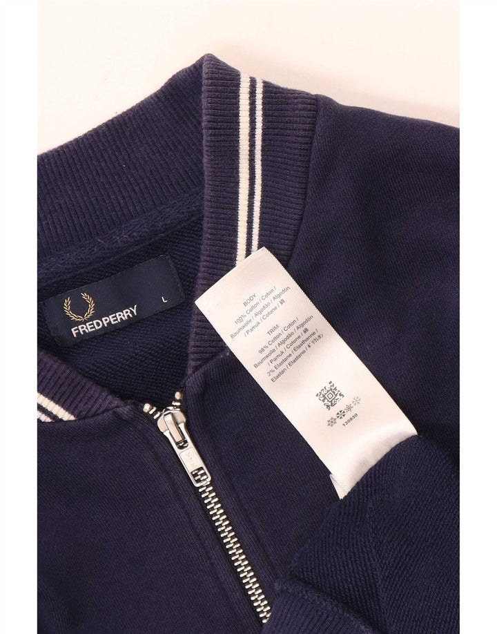 Мужской спортивный костюм Fred Perry, большая темно-синяя хлопковая куртка