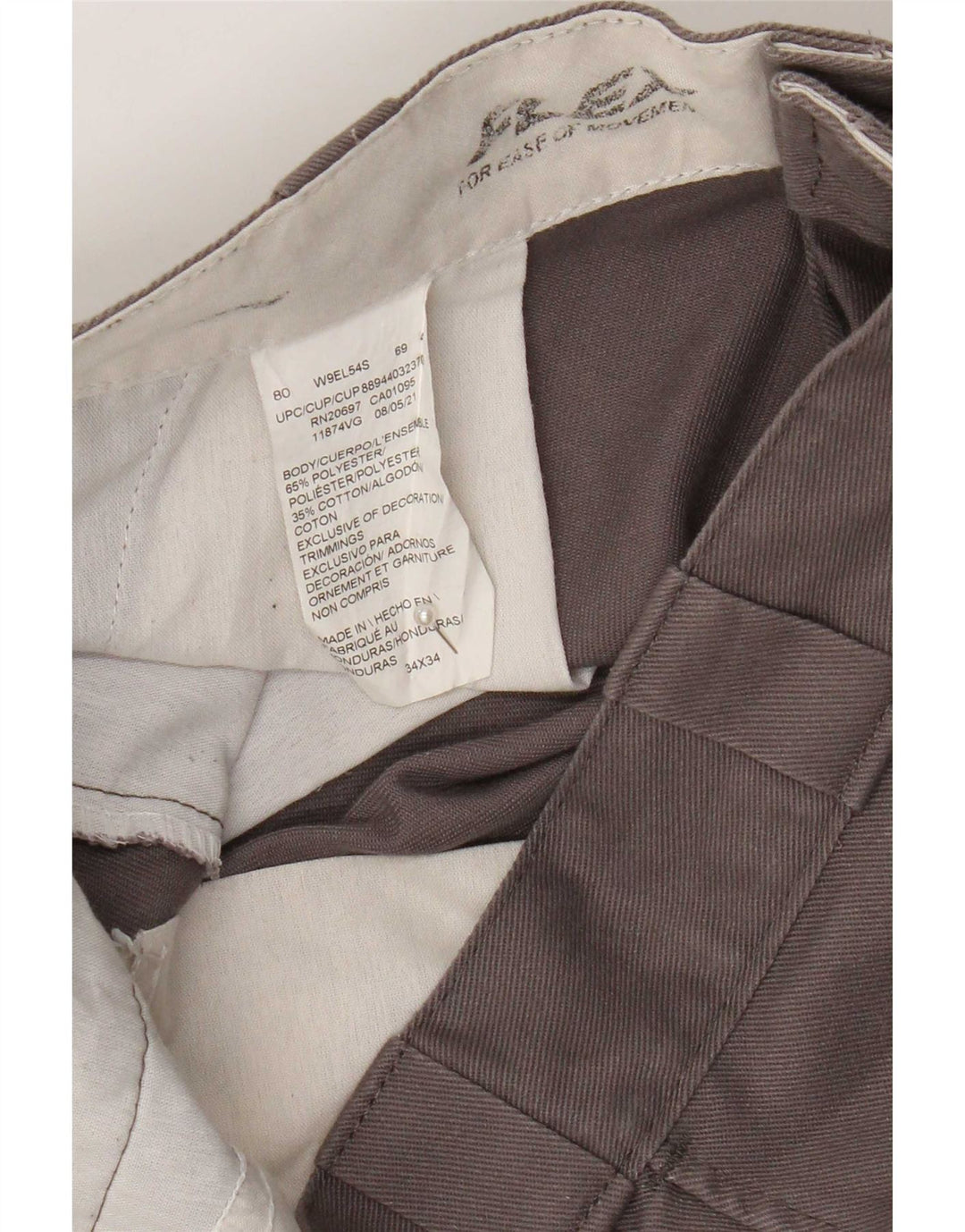 Мужские прямые брюки-чинос Dickies W34 L34, серый полиэстер