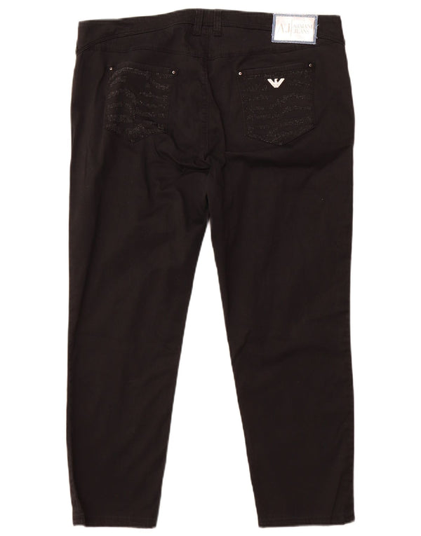 Женские узкие укороченные брюки Armani W35 L25, черный хлопок