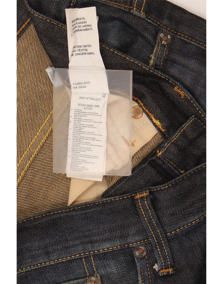 Мужские прямые джинсы G-Star 3301 W34 L34 синие