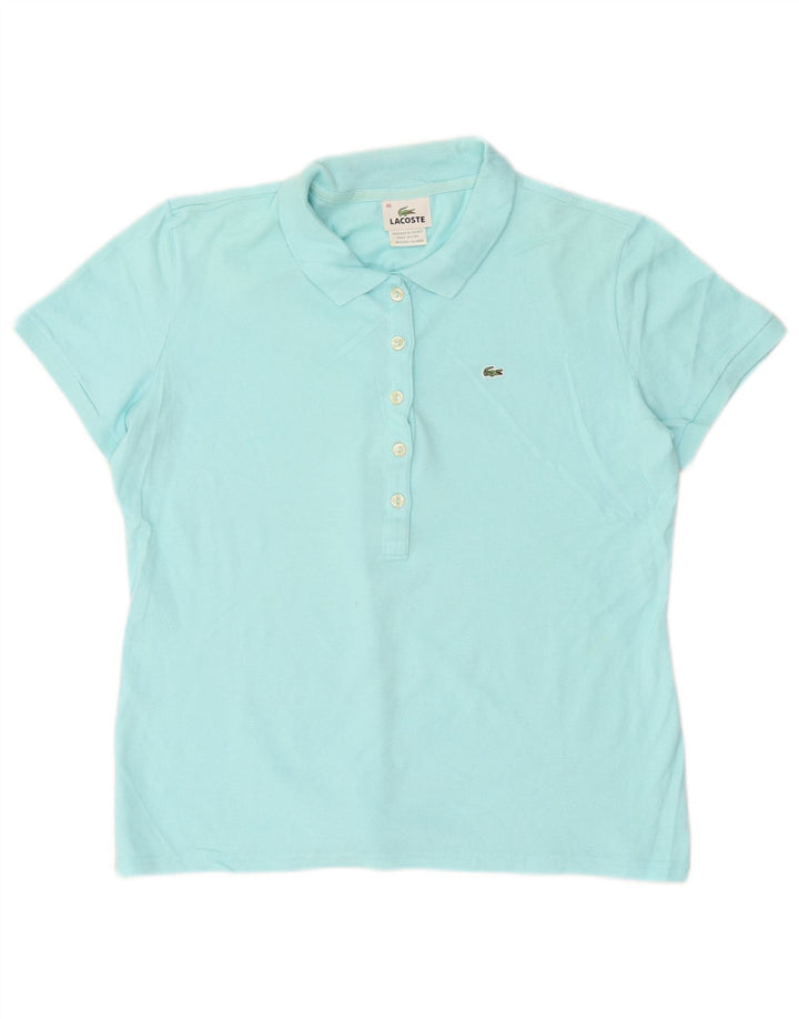 Женская рубашка поло Lacoste, размер 46 XL, синяя, хлопок