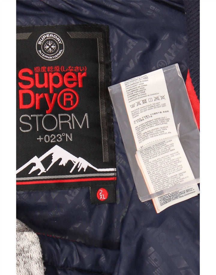 Мужская утепленная куртка SUPERDRY UK 44 2XL, красный полиэстер с цветными блоками