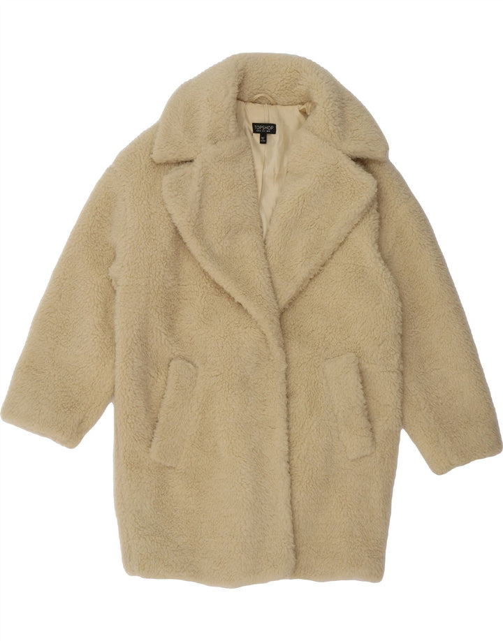 TOPSHOP Womens Oversized Teddy Bear Overcoat UK 8 Small Beige Polyester Vintage Topshop and Second-Hand Topshop from Messina Hembry 